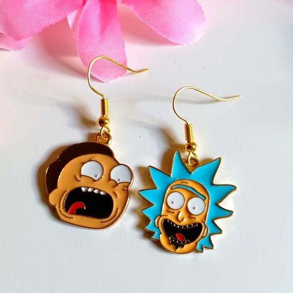 Funny Rick And Morty Handmade Earrings - Picture 1 of 4